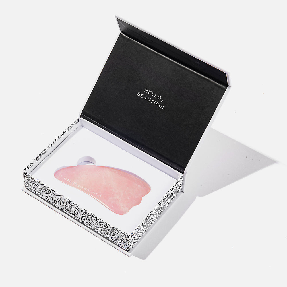 Pink Quartz Gua Sha: Sculpting Tool – Naked & Thriving Skincare